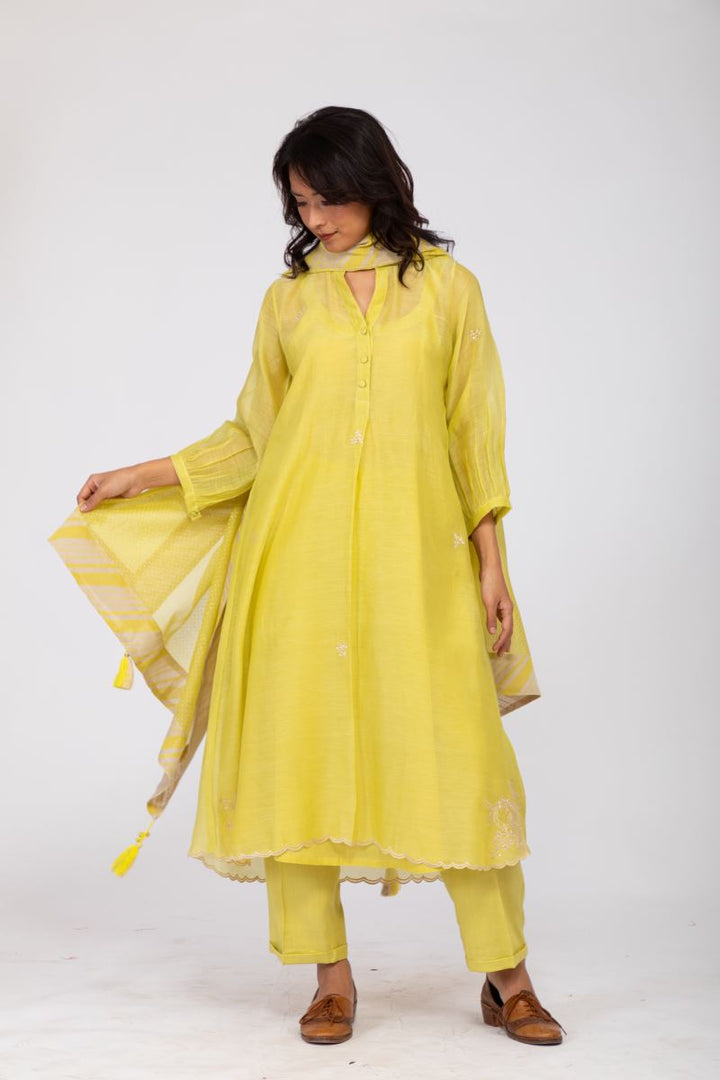 AMALTAAS OCHRE KURTA SET-2