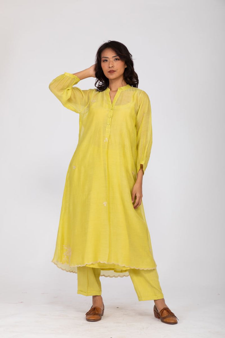 AMALTAAS OCHRE KURTA SET-2