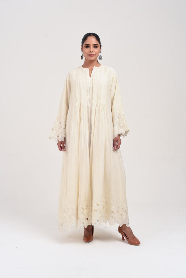 MIRAYA ABAYA AND INNER DRESS ECRU