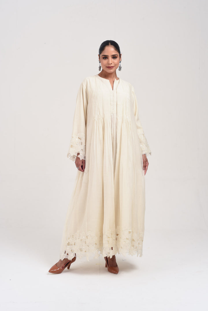 MIRAYA ABAYA AND INNER DRESS ECRU