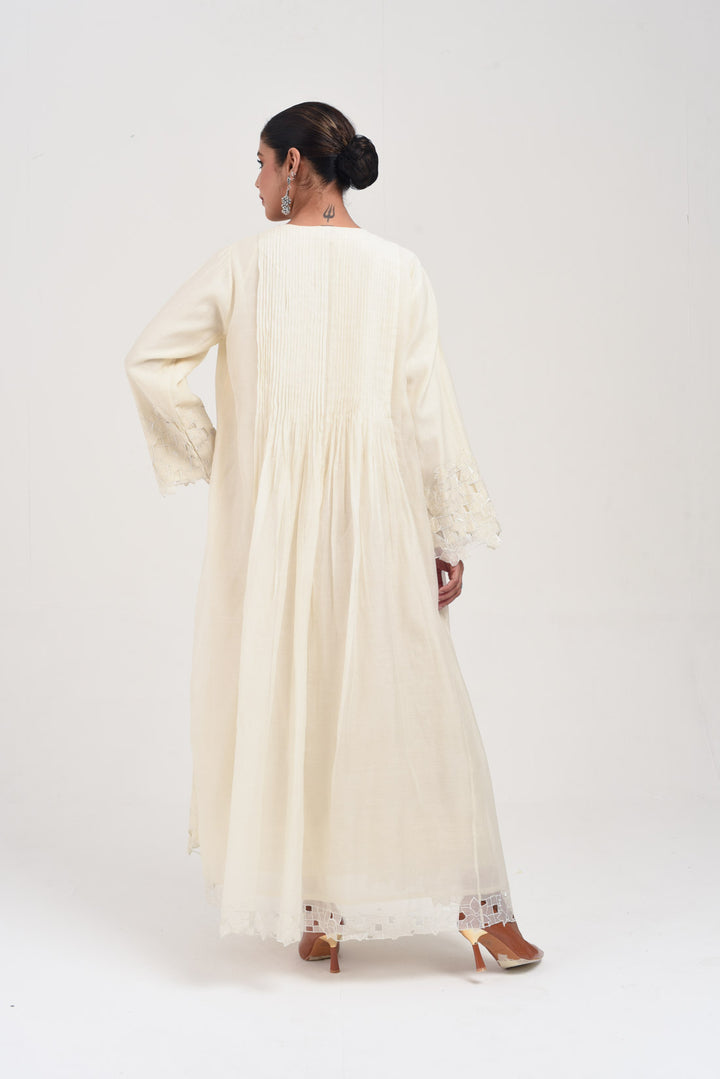 MIRAYA ABAYA AND INNER DRESS ECRU