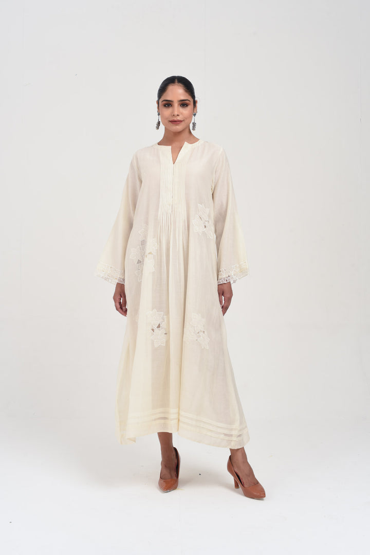 MIRAYA ABAYA AND INNER DRESS ECRU