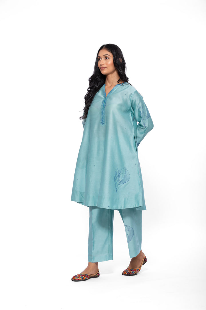 ROSETTE TEAL LILY GABA TUNIC SET 21