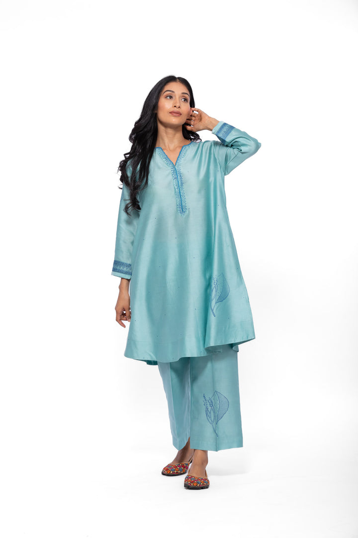 ROSETTE TEAL LILY GABA TUNIC SET 21