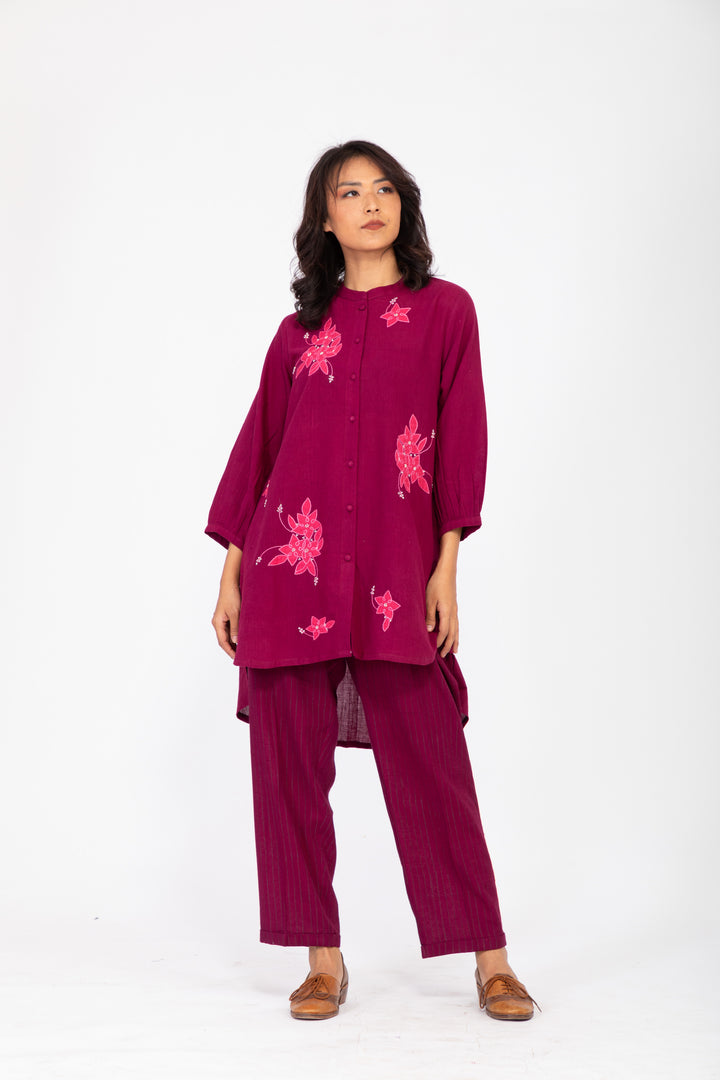 ASSYMETRIC PURPLE ROSEWOOD CO-ORD SET SET-1