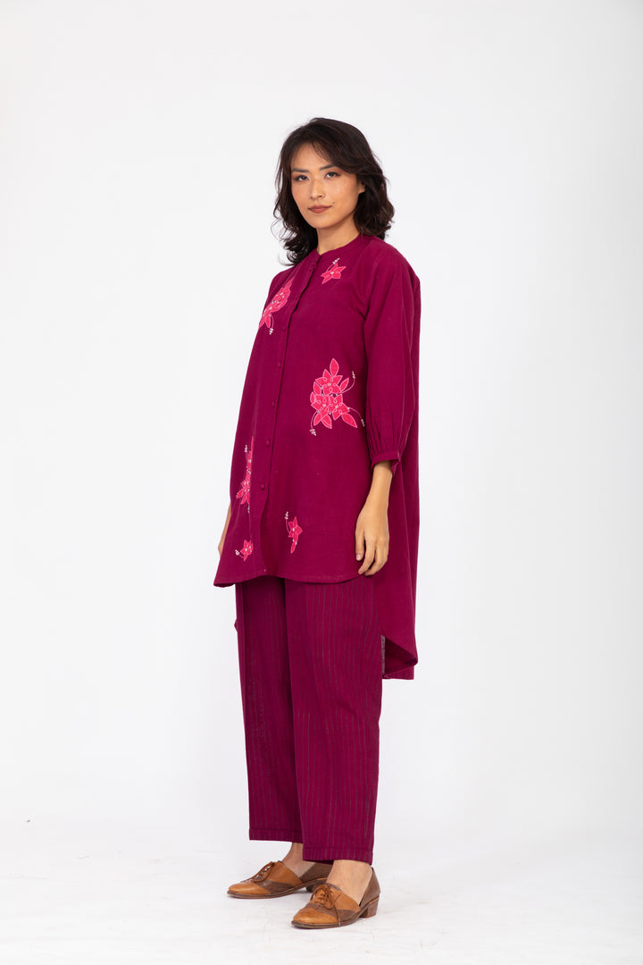 ASSYMETRIC PURPLE ROSEWOOD CO-ORD SET SET-1