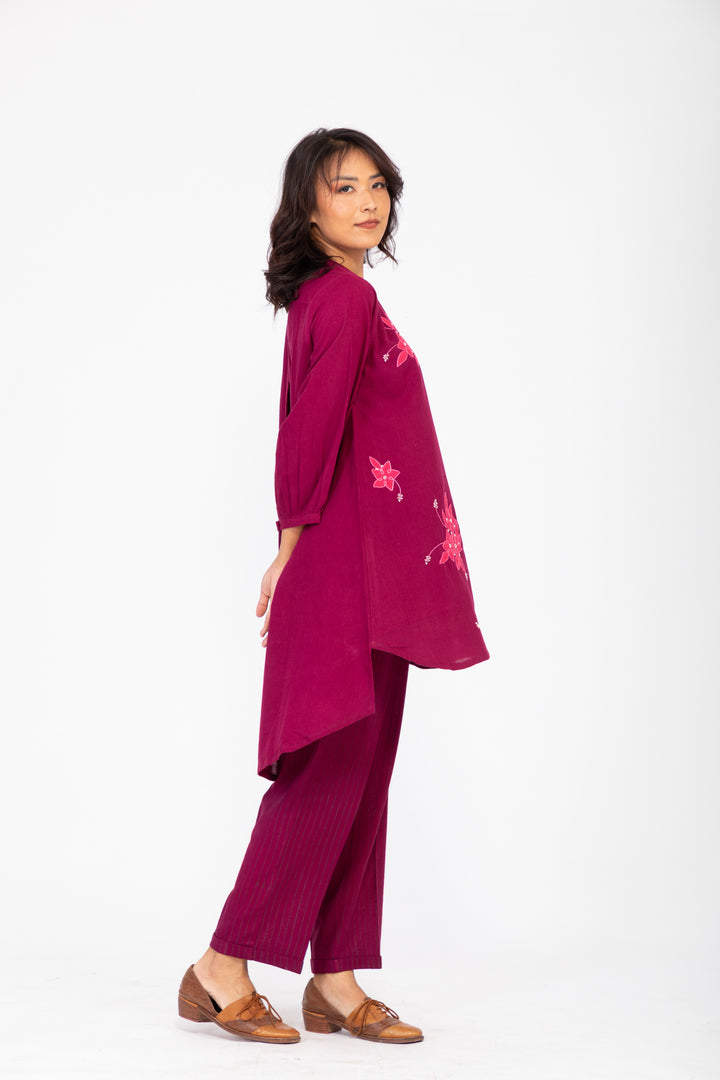 ASSYMETRIC PURPLE ROSEWOOD CO-ORD SET SET-1