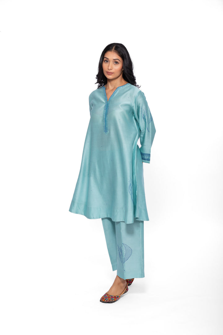 ROSETTE TEAL LILY GABA TUNIC SET 21