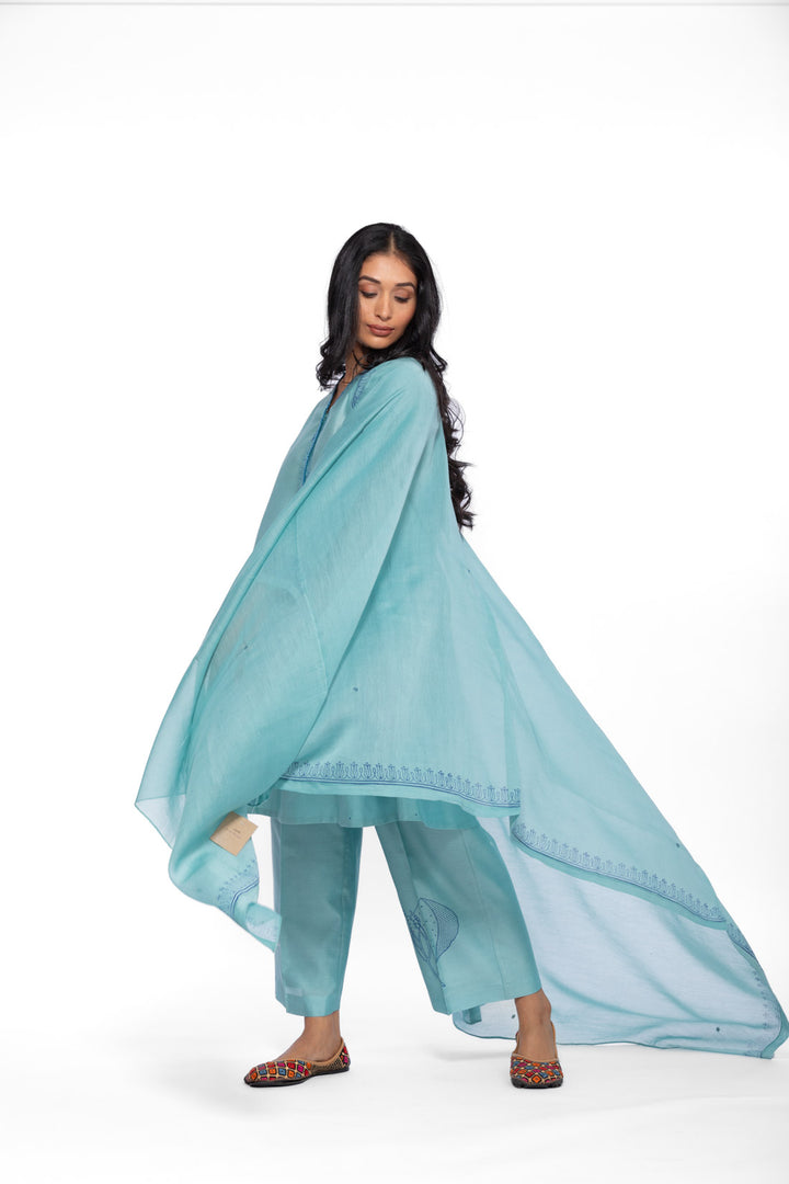 ROSETTE TEAL LILY GABA TUNIC SET 21