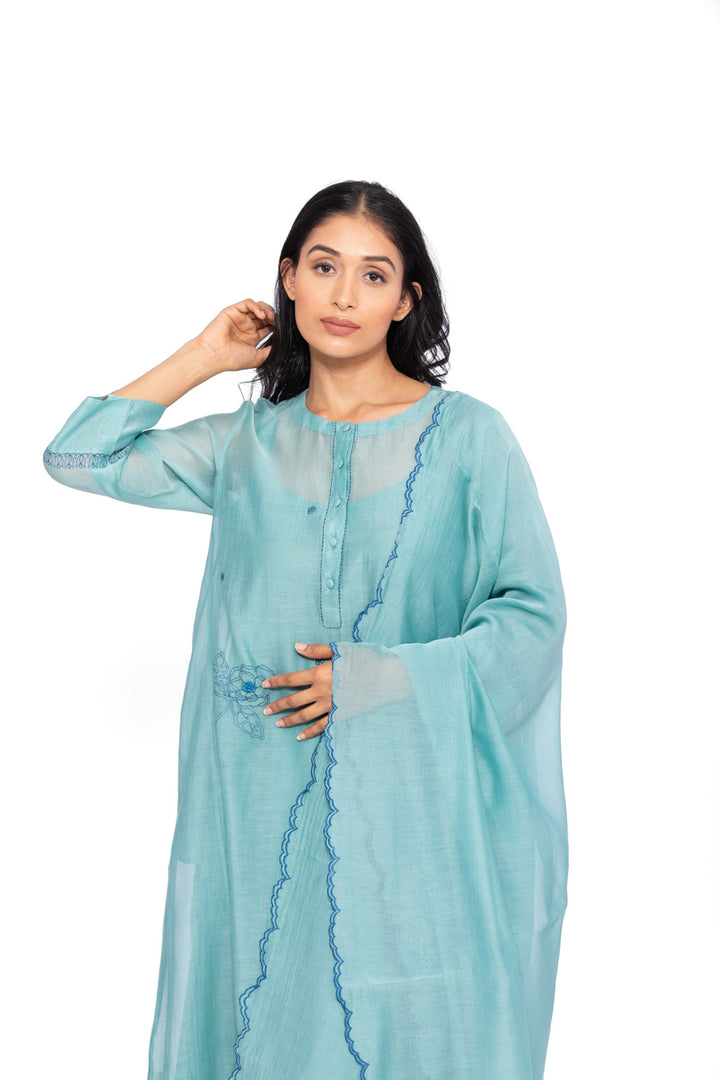 ROSETTE TEAL LILY INK GABA TUNIC SET 12