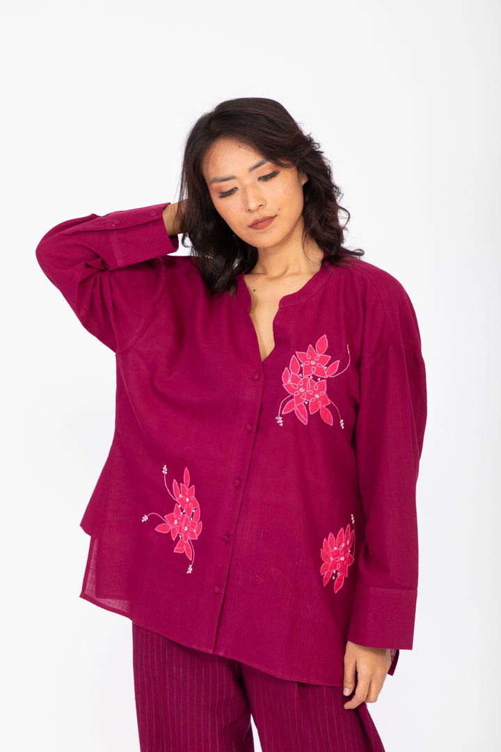 SHORT ZAARAH PURPLE ROSEWOOD CO-ORD SET SET