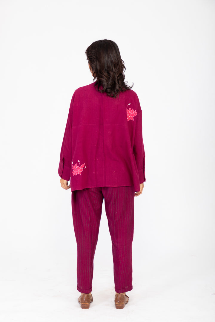 SHORT ZAARAH PURPLE ROSEWOOD CO-ORD SET SET