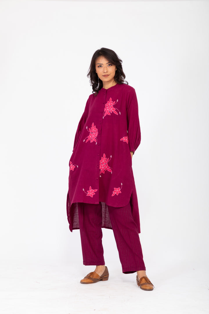ASSYMETRIC PURPLE ROSEWOOD CO-ORD SET SET-2