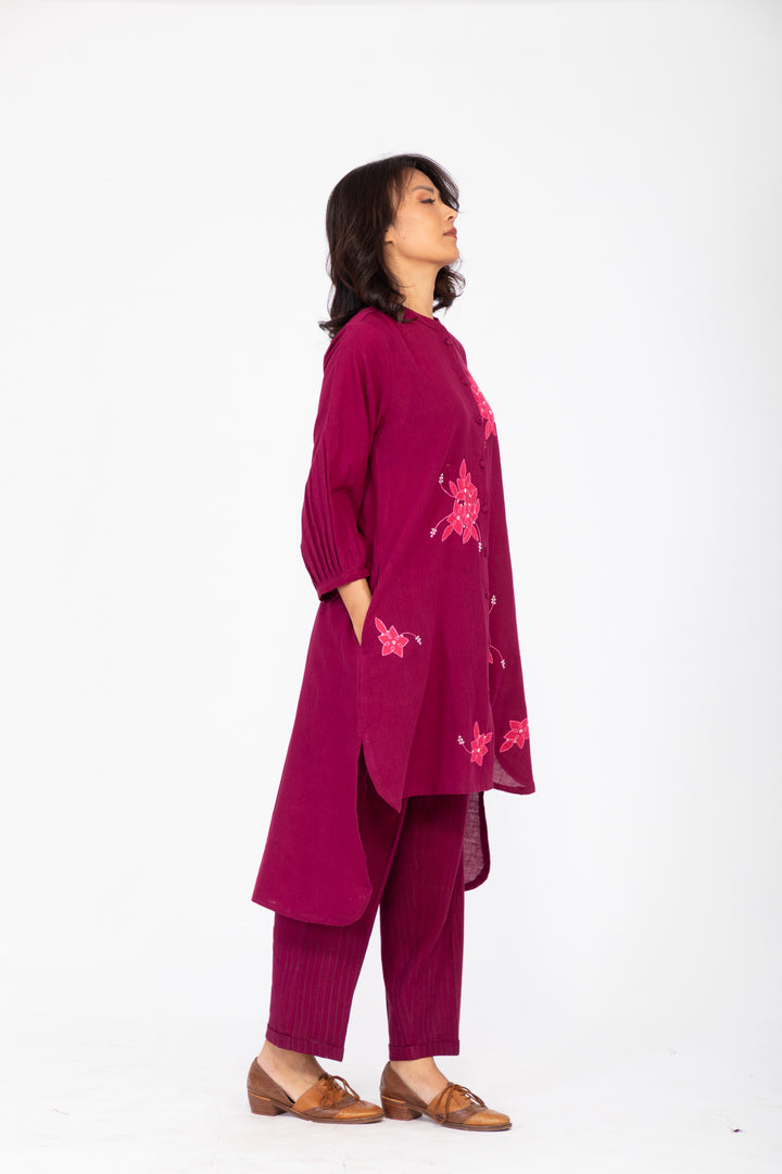 ASSYMETRIC PURPLE ROSEWOOD CO-ORD SET SET-2