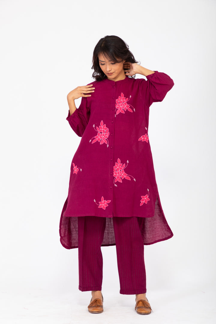 ASSYMETRIC PURPLE ROSEWOOD CO-ORD SET SET-2