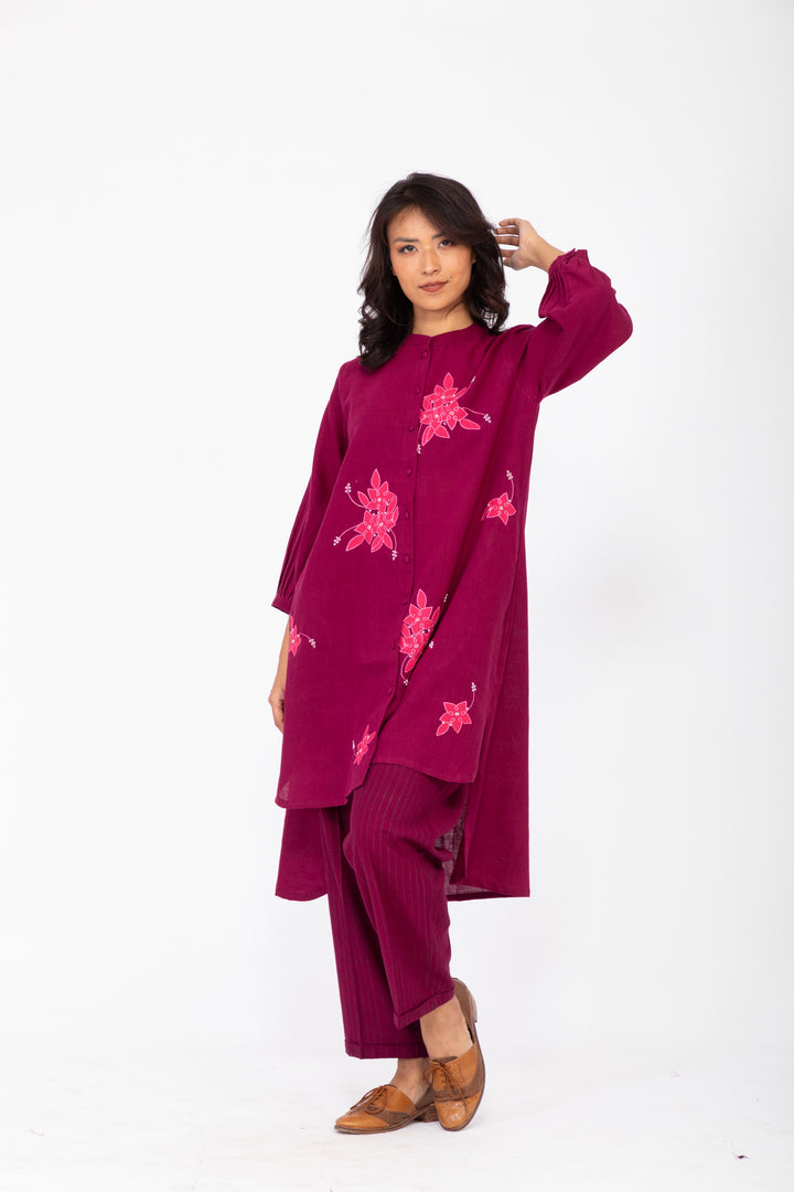 ASSYMETRIC PURPLE ROSEWOOD CO-ORD SET SET-2