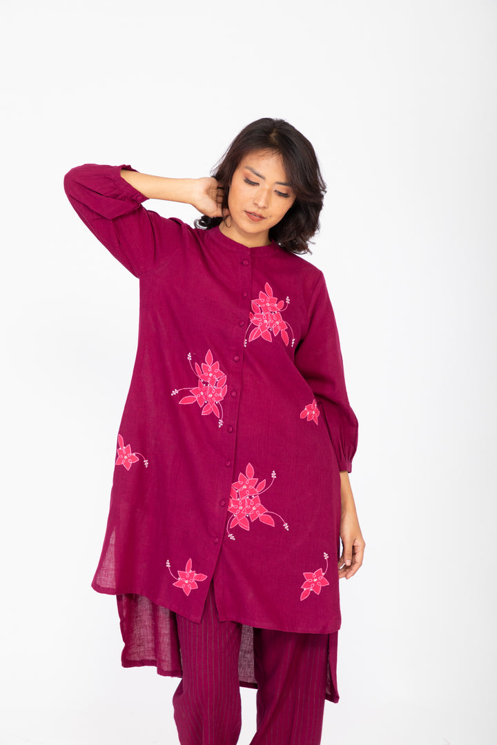 ASSYMETRIC PURPLE ROSEWOOD CO-ORD SET SET-2