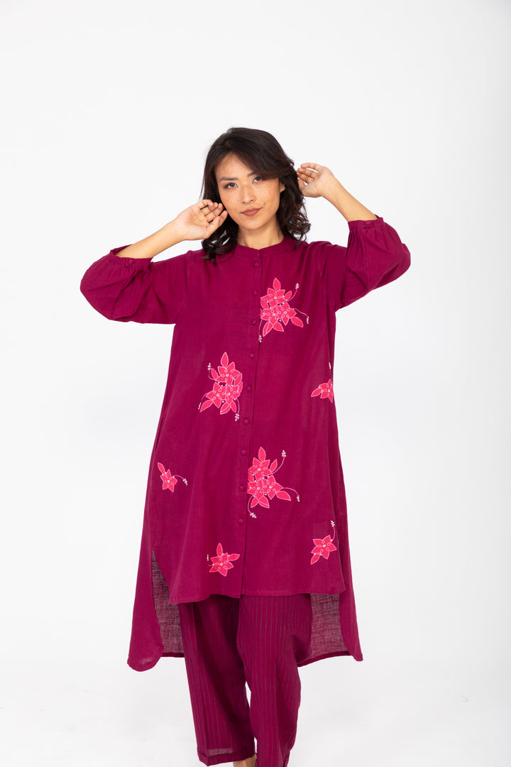ASSYMETRIC PURPLE ROSEWOOD CO-ORD SET SET-2