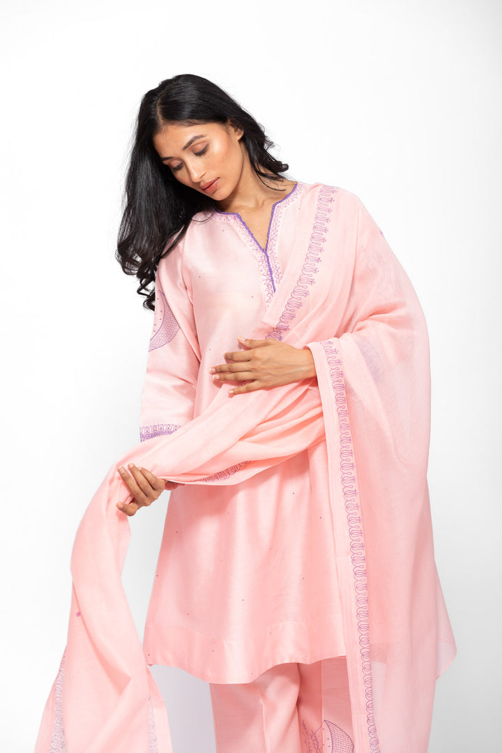ROSETTE PINK LILY GABA TUNIC SET 1