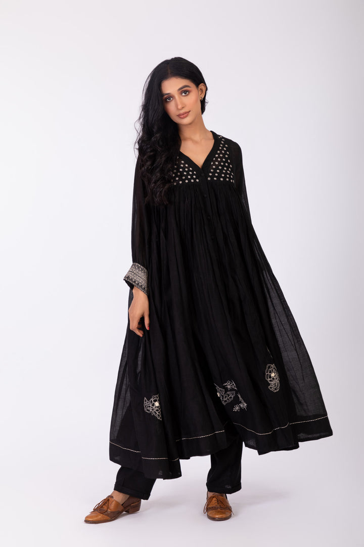 ROSETTE BLACK CHARCOAL INK JACKET CO-ORD SET