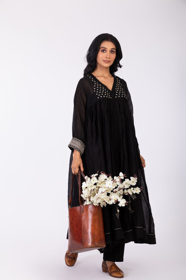 ROSETTE BLACK CHARCOAL INK JACKET CO-ORD SET