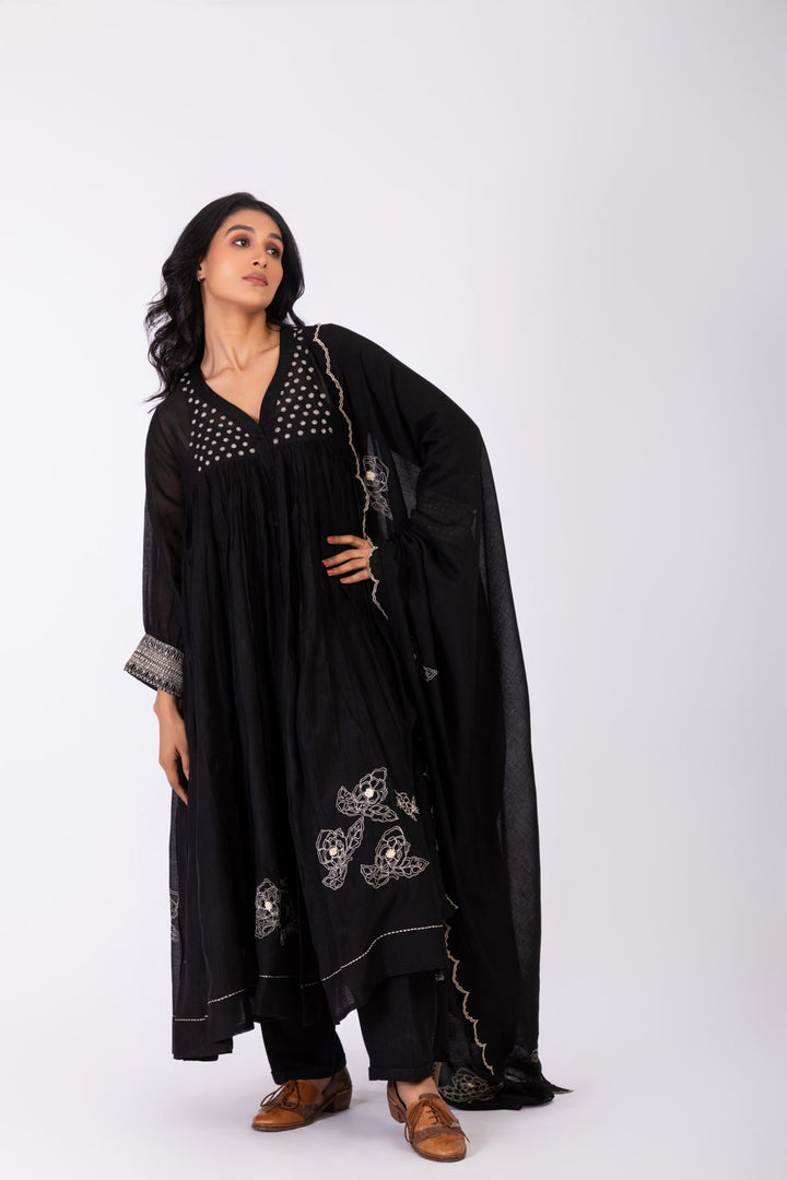 ROSETTE BLACK CHARCOAL INK JACKET CO-ORD SET