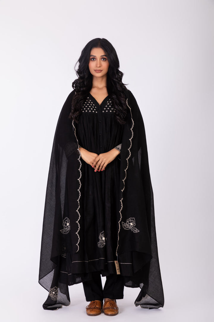 ROSETTE BLACK CHARCOAL INK JACKET CO-ORD SET