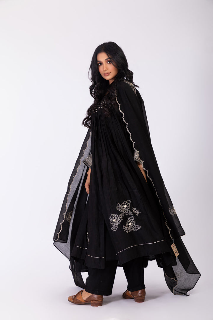 ROSETTE BLACK CHARCOAL INK JACKET CO-ORD SET