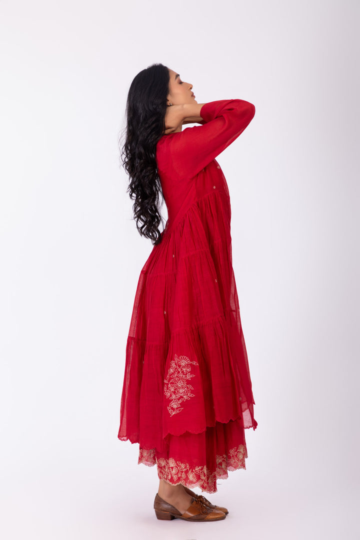 ROSETTE CRIMSON INK MONOROE DRESS