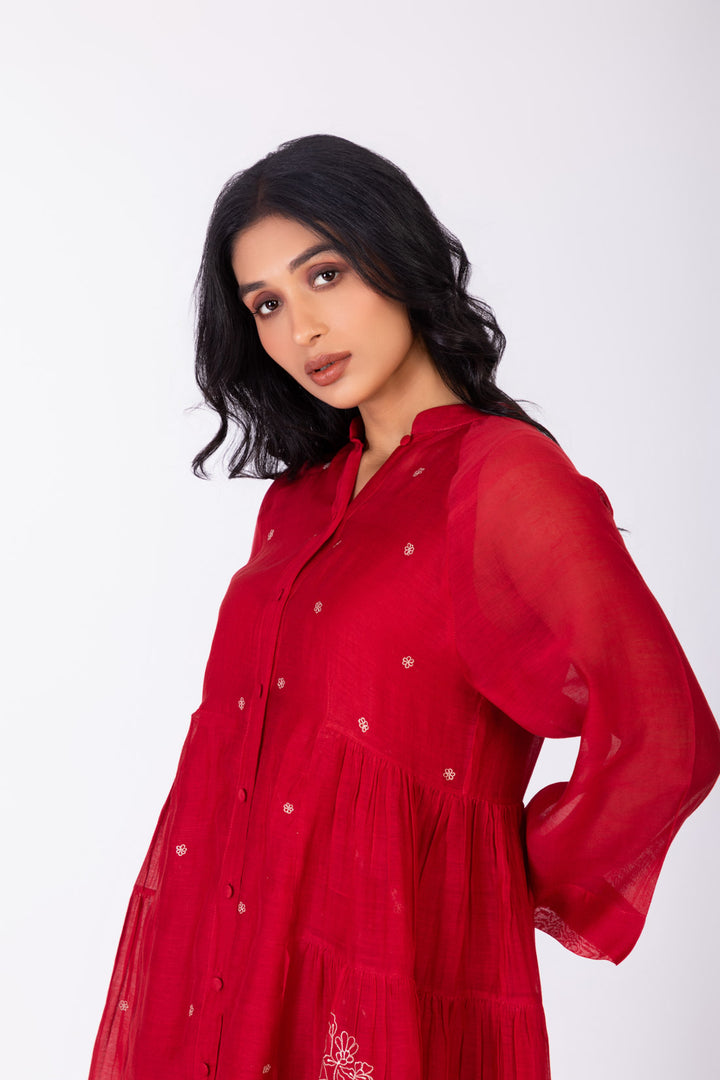ROSETTE CRIMSON INK MONOROE DRESS