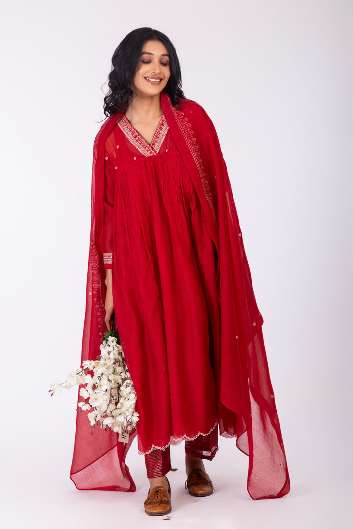 ROSETTE CRIMSON INK GABA TUNIC SET