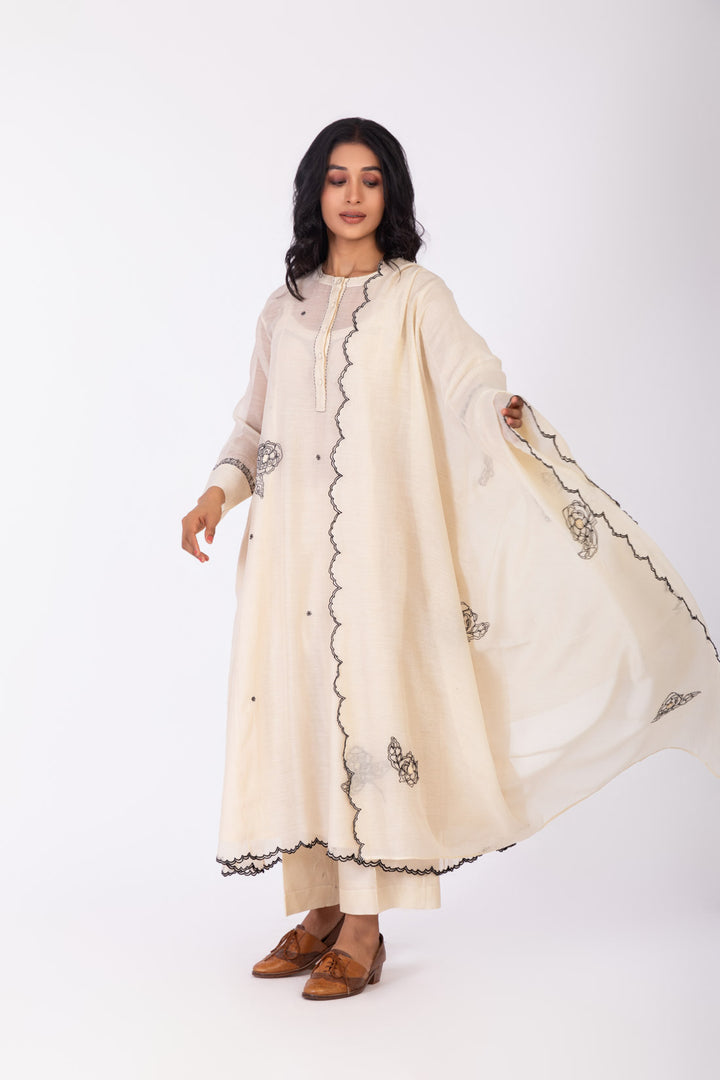 ROSETTE WHITE LILY INK GABA TUNIC SET