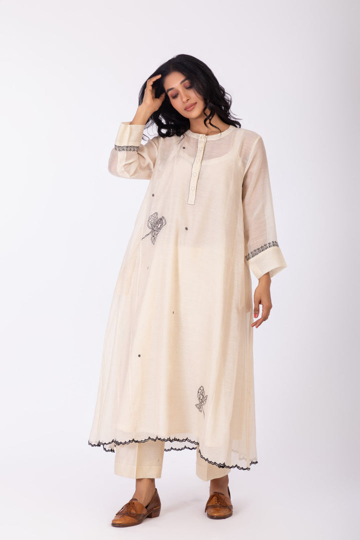 ROSETTE WHITE LILY INK GABA TUNIC SET