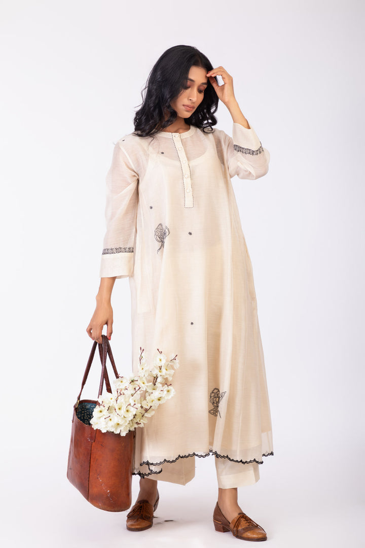 ROSETTE WHITE LILY INK GABA TUNIC SET