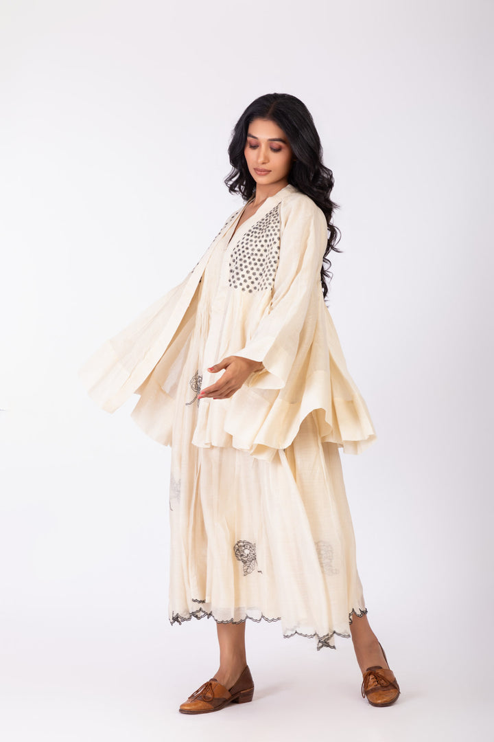 ROSETTE WHITE LILY INK JACKET DRESS SET