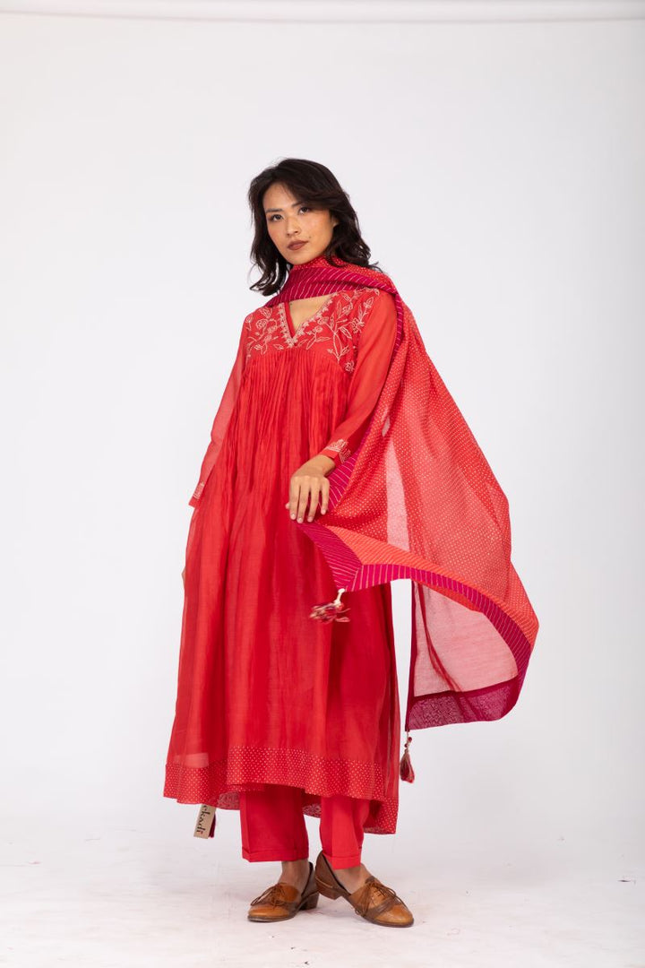TANGERINE GULHAAD KURTA SET-2