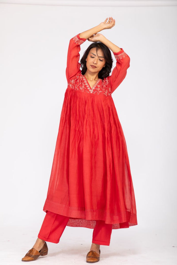 TANGERINE GULHAAD KURTA SET-2