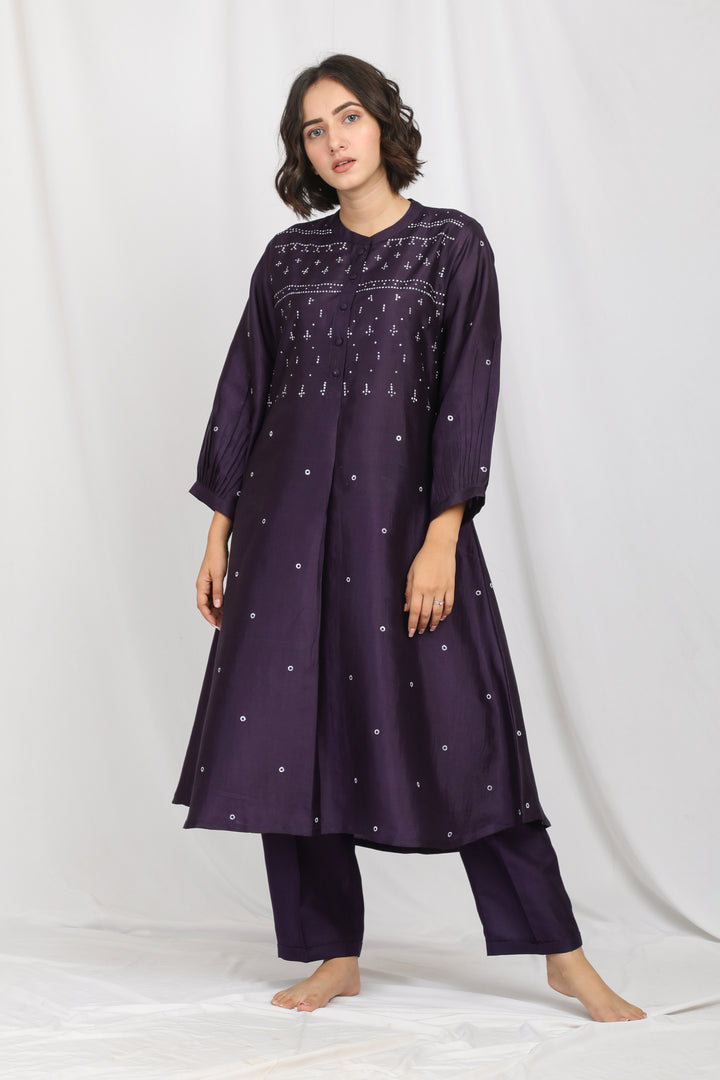 NISHITA SILK OVERLAY  CO-ORD SET