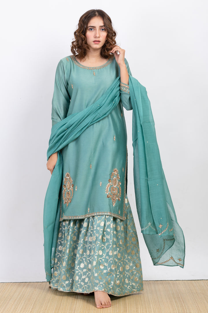 JAYA EMBROIDERED SHARARA SET