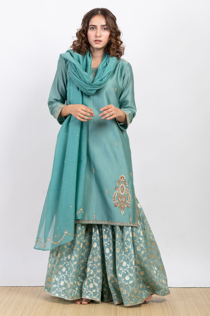 JAYA EMBROIDERED SHARARA SET