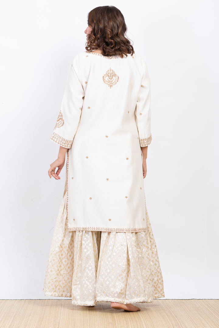 KADEEJA EMBROIDERED SHARARA SET