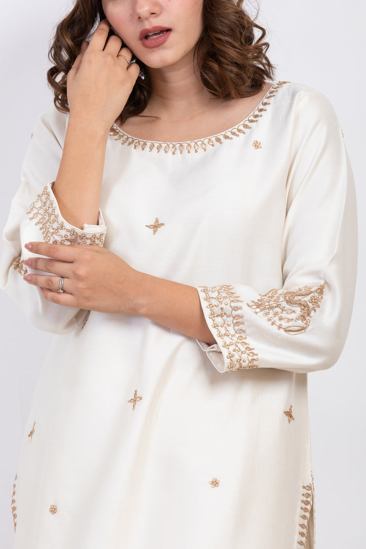 KADEEJA EMBROIDERED SHARARA SET