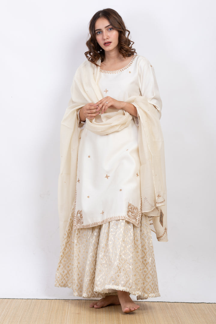 KADEEJA EMBROIDERED SHARARA SET