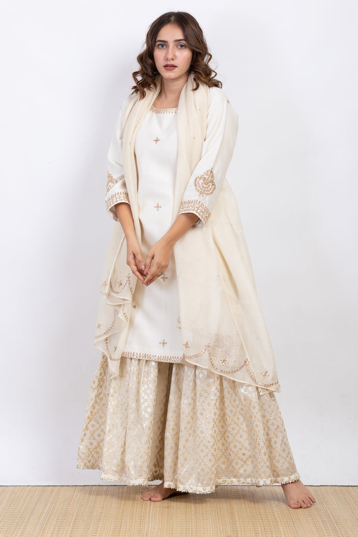 KADEEJA EMBROIDERED SHARARA SET