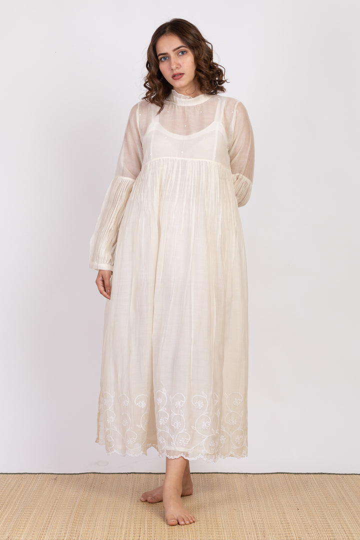 LOUISE SILK OVERLAY DRESS