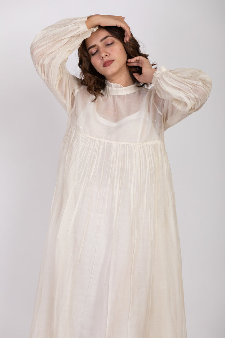 LOUISE SILK OVERLAY DRESS