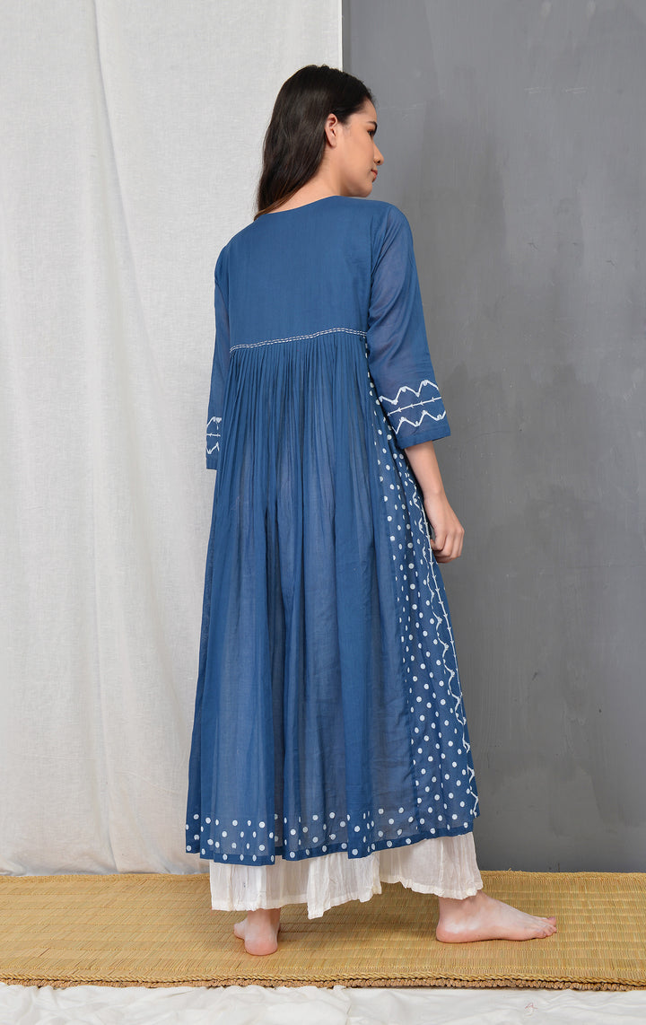 MYOHO INDIGO OVERLAY PLEATED DRESS SET