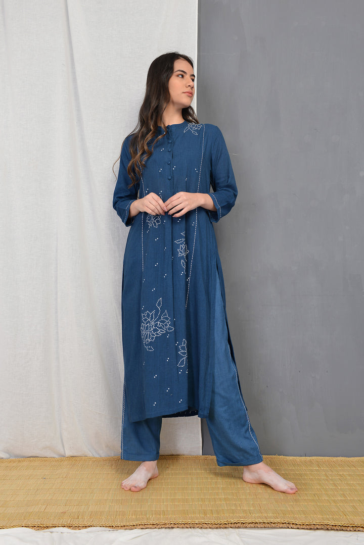 MARGERET INDIGO CO-ORD SET