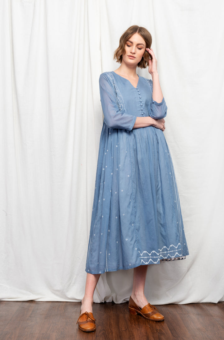 ASHLEY PLEATED OVERLAY DRESS