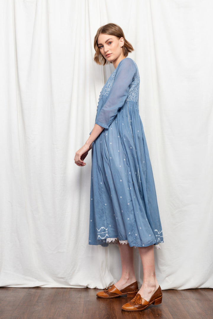 ASHLEY PLEATED OVERLAY DRESS